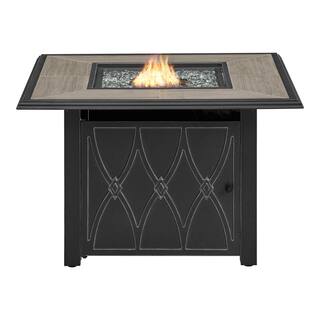 Home Decorators Collection Kendrick 39.96 in. x 39.96 in. Square Steel Propane Gas Black Fire Pit FHTS80285