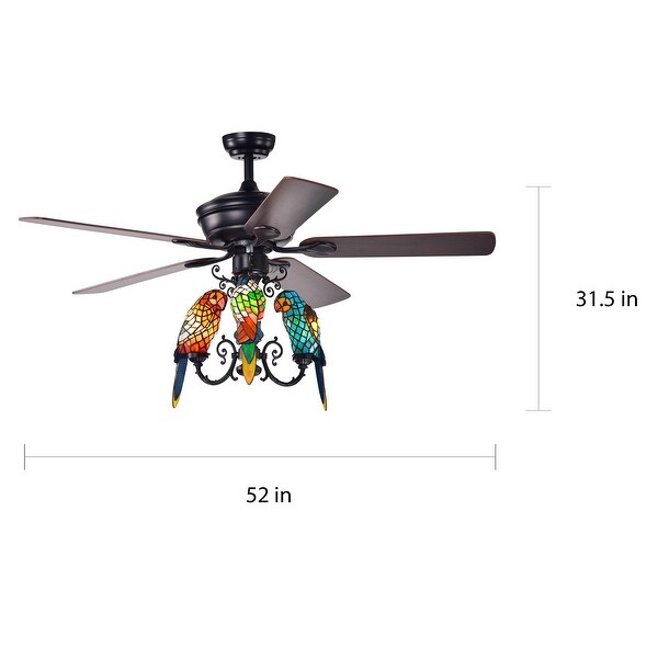 Korubo 52-inch Lighted Ceiling Fan with -style Parrot Shades Shopping - The Best Deals on Ceiling Fans | 31276709