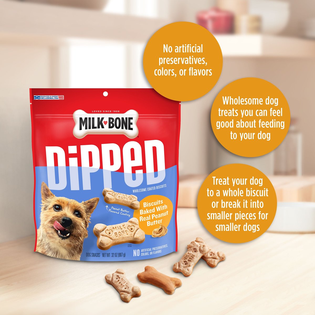 Milk-Bone Dipped Real Peanut Butter Crunchy Dog Treats