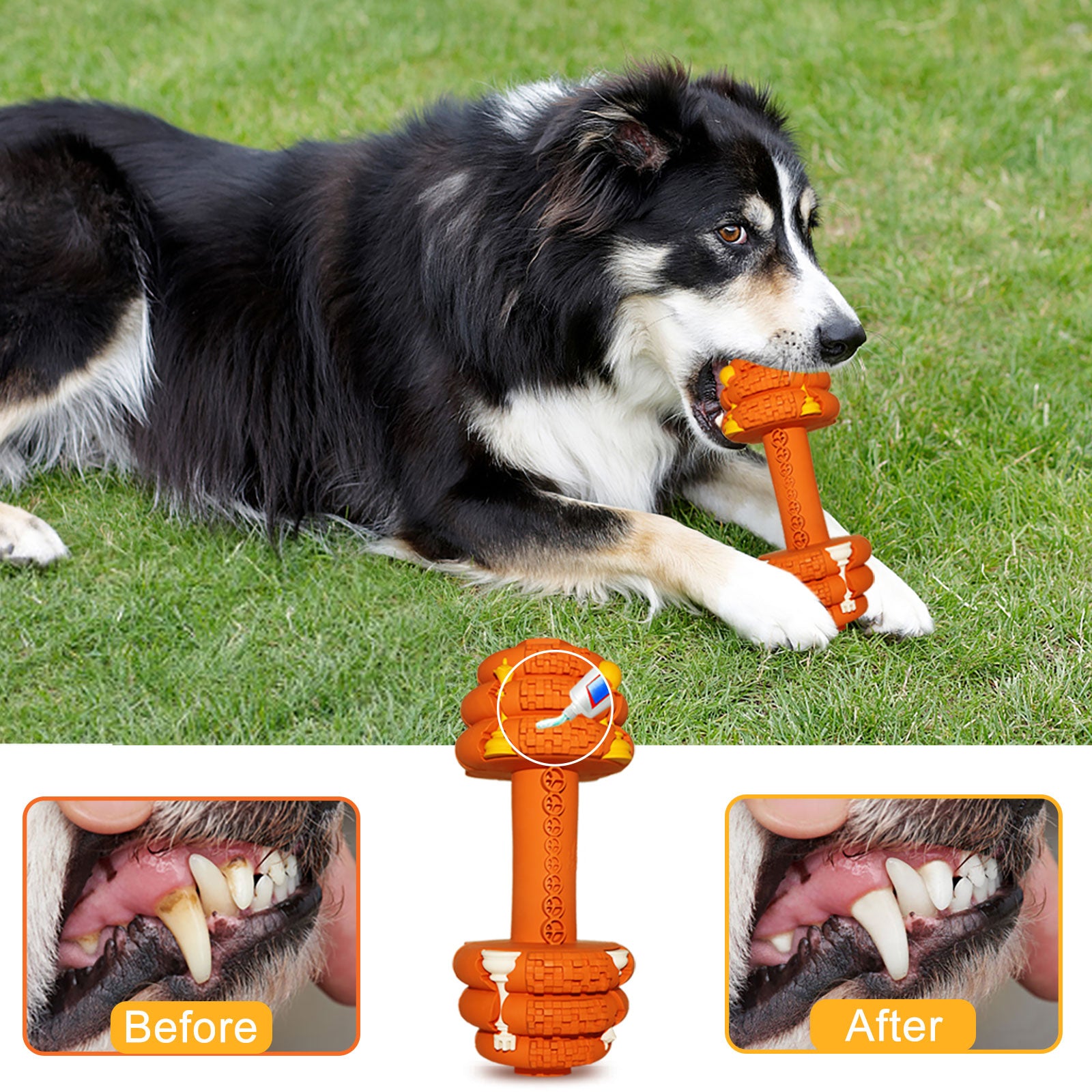 XMXIERUI Dog Chew Toys for Aggressive Chewers，Food Grade Non-Toxic Dental Pet Toy，Tough Durable Indestructible Dog Toys for Medium Large Dogs.Orange.