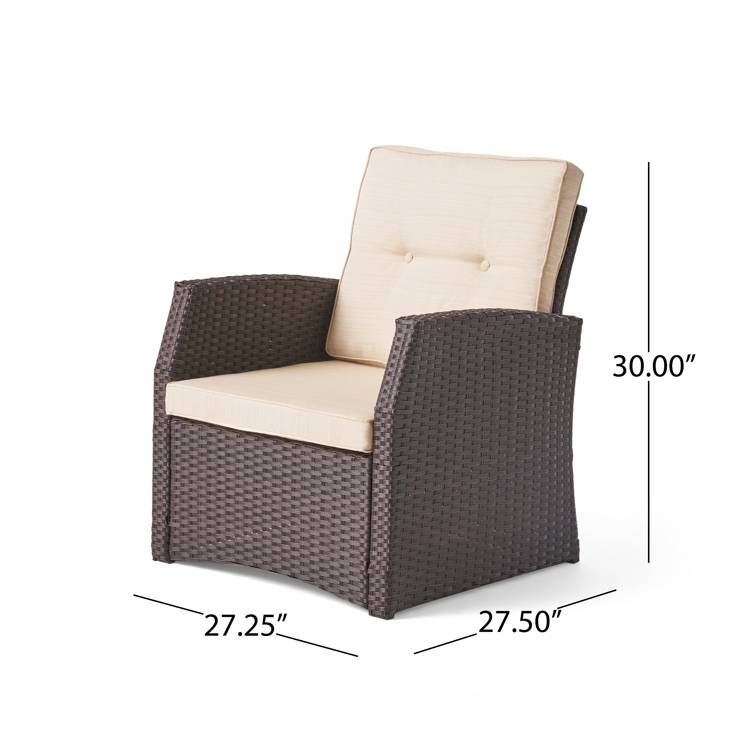 Nikki Outdoor Wicker Club Chair with Cushions