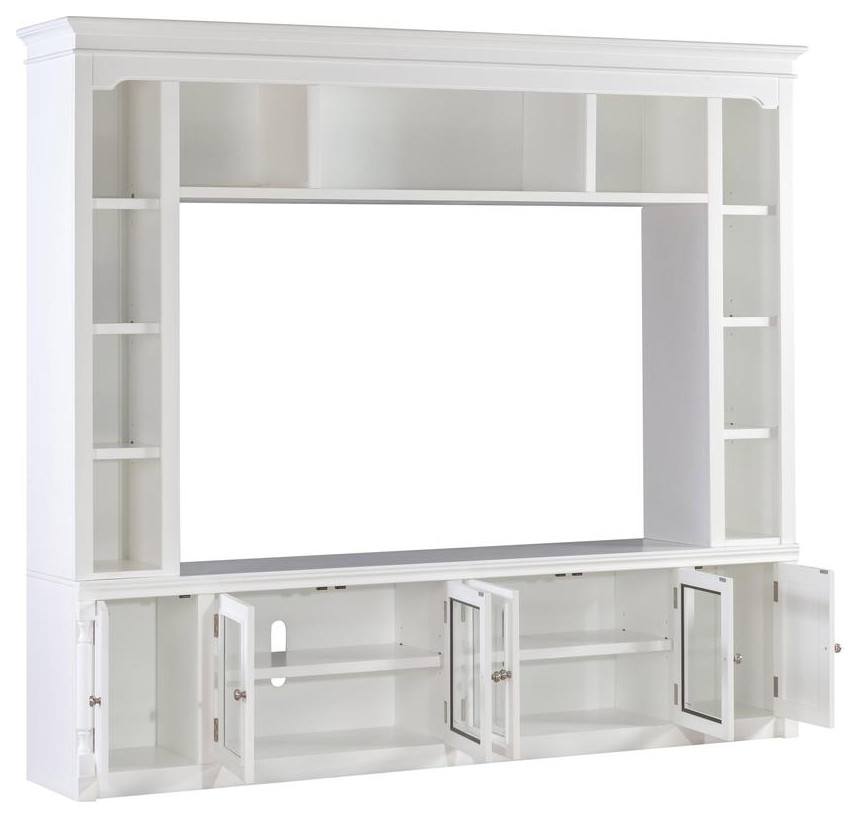 Virginia White Entertainment Center for TVs up to 75   Contemporary   Entertainment Centers And Tv Stands   by BisonOffice  Houzz