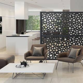 Barrette Outdoor Living 3 ft. x 6 ft. River Rock Black Polypropylene Decorative Screen Panel 73045667