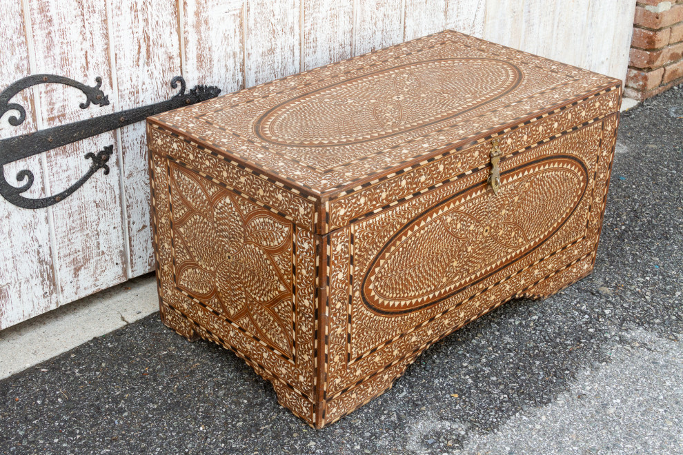 Large Anglo Indian Butterfly Inlay Chest   Mediterranean   Accent Chests And Cabinets   by De cor  Houzz