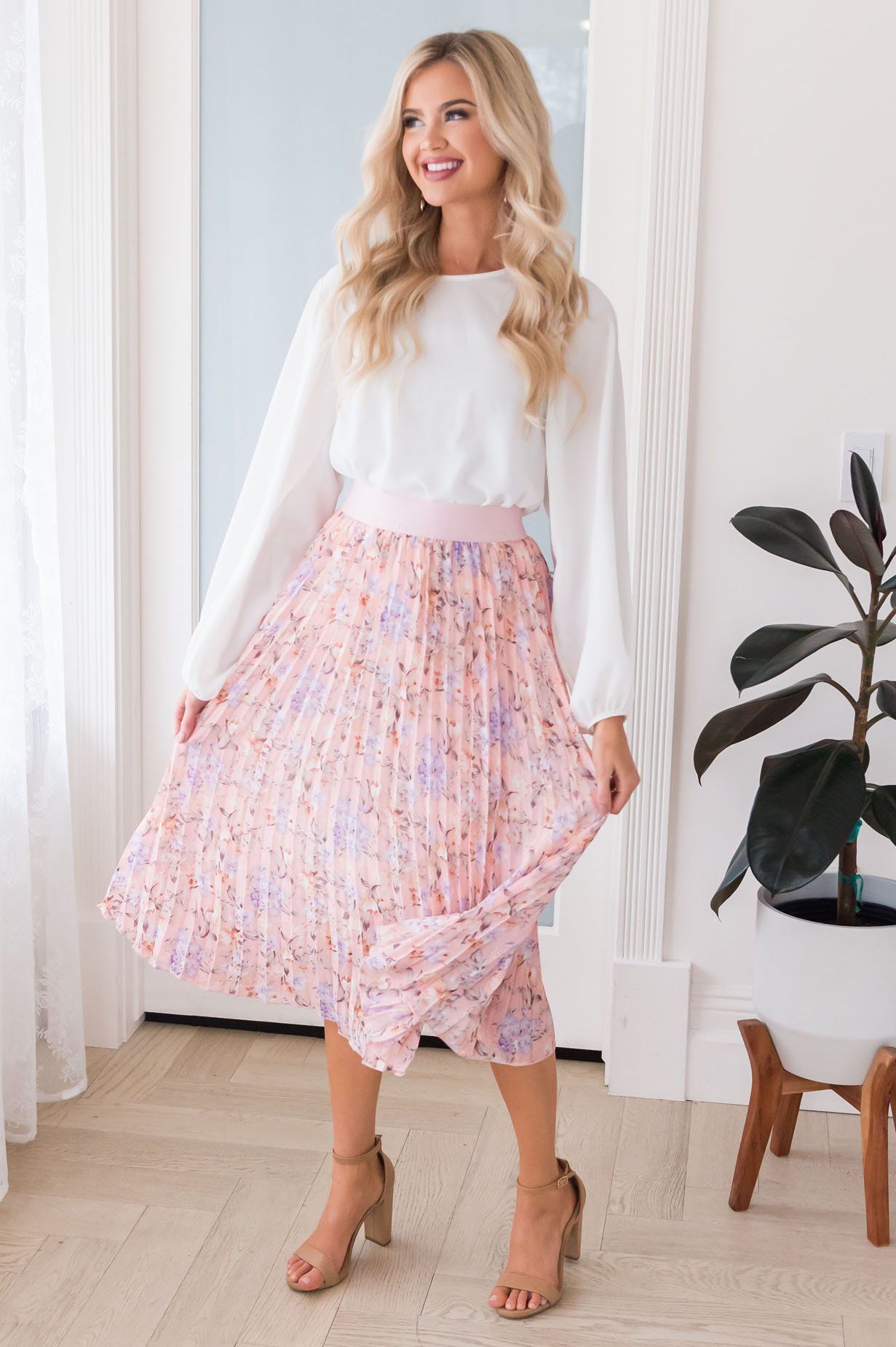 Floral Dreams Modest Pleat Skirt