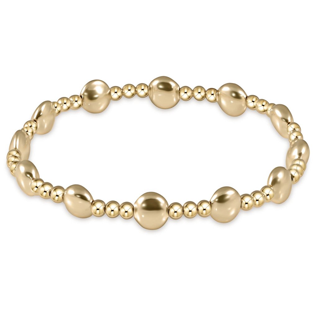 Enewton Designer  Honesty Gold Sincerity Pattern - 6mm Bead Bracelet - Gold