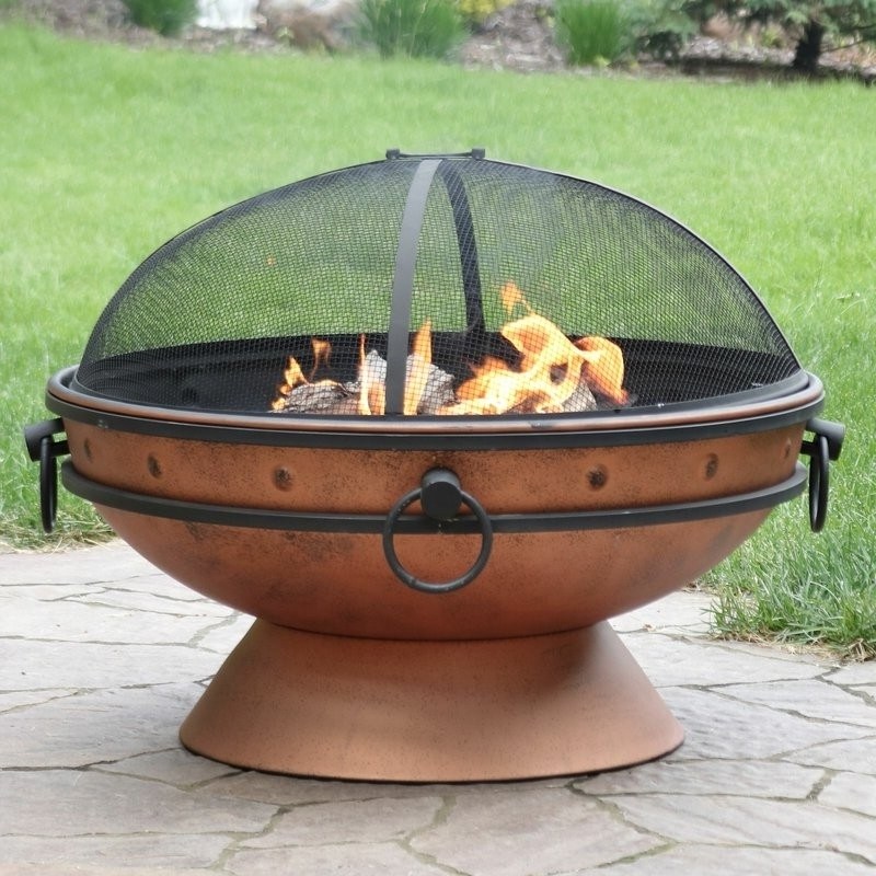 Cauldron Steel Wood Burning Fire Pit with Spark Screen   24'' H x 31'' W x 31'' D