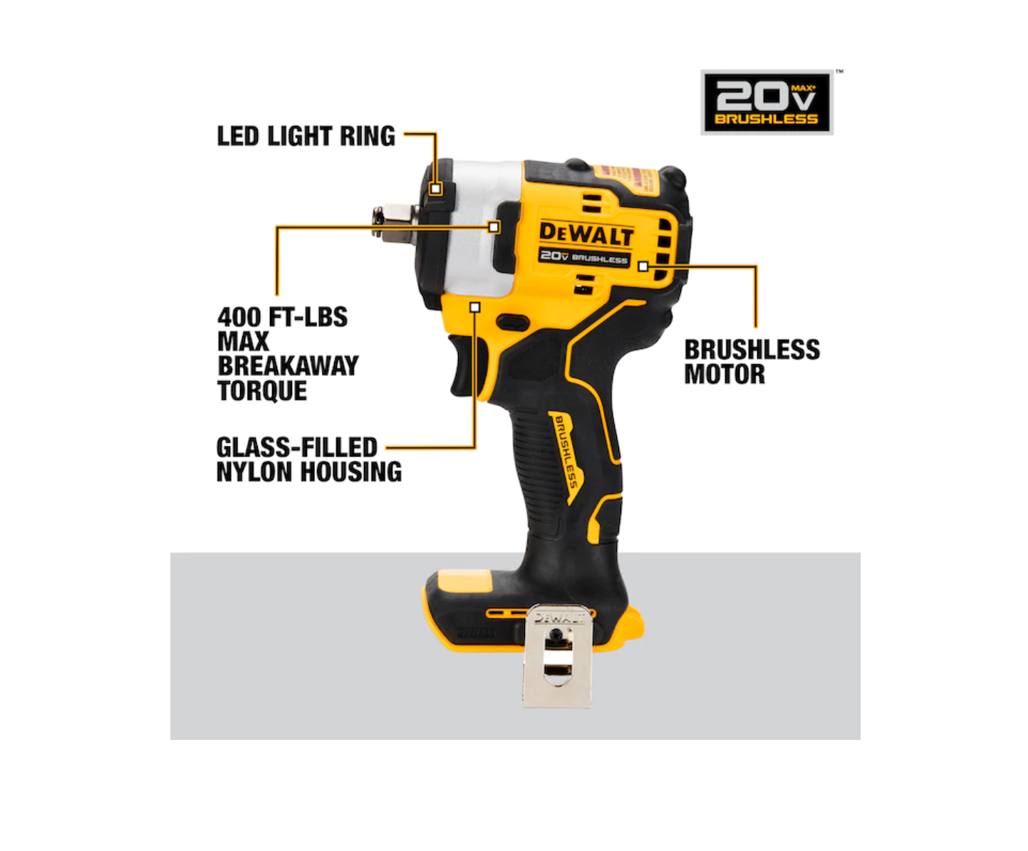 DEWALT DCF911B 20-volt Max Variable Speed Brushless 1/2-in square Drive Cordless Impact Wrench