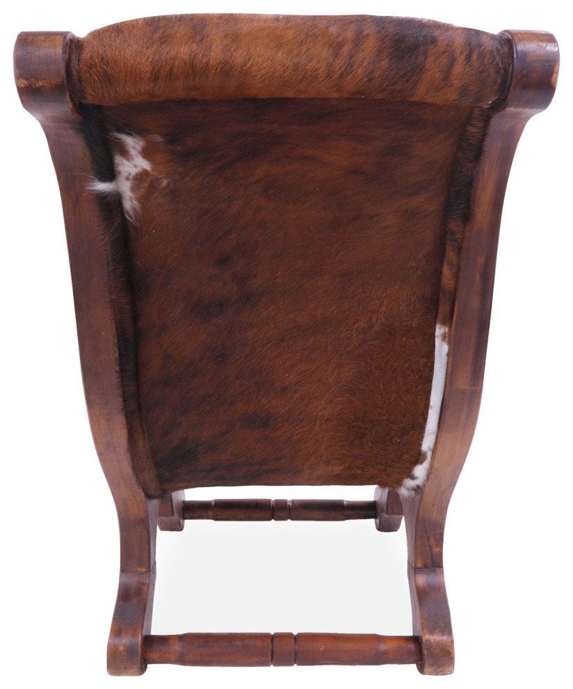 Reclaimed Wood Hair On Cowhide Handcrafted Chair C211 FC   Rustic   Armchairs And Accent Chairs   by Manhattan Rugs  Houzz