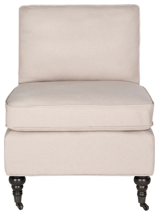 Dan Slipper Chair Taupe   Traditional   Armchairs And Accent Chairs   by V.S.D Furniture  Houzz