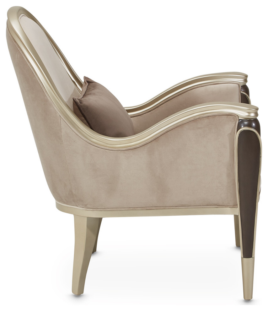 Villa Cherie Velvet Accent Chair   Porcini/Hazelnut   Midcentury   Armchairs And Accent Chairs   by Michael Amini  Houzz