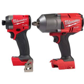 MW M18 FUEL 18-Volt Lithium-Ion Brushless Cordless 14 in. Hex Impact Driver and 12 in. Impact Wrench with Friction Ring 2953-20-2767-20