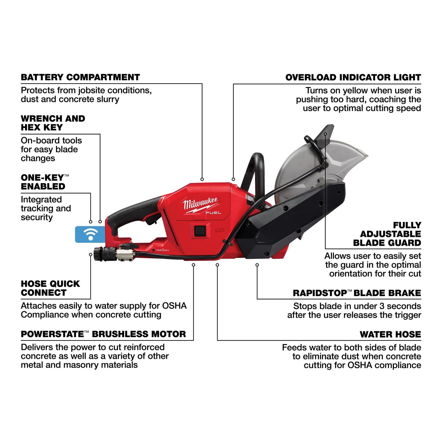 MW M18 FUEL 18 V 9 in. Cordless Brushless Cut-Off Saw Kit (Battery \u0026 Charger)