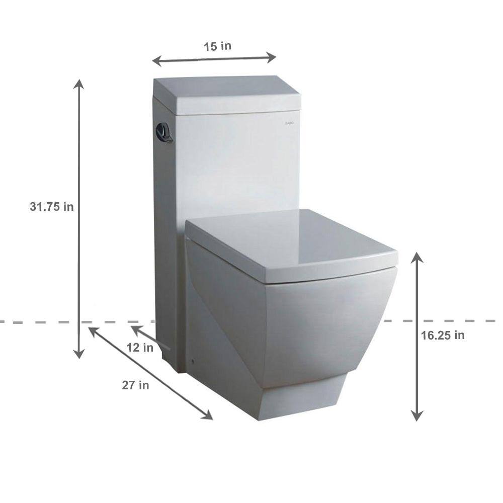 Fresca Apus 1-piece 1.6 GPF Single Flush High-Efficiency Elongated Toilet in White FTL2336