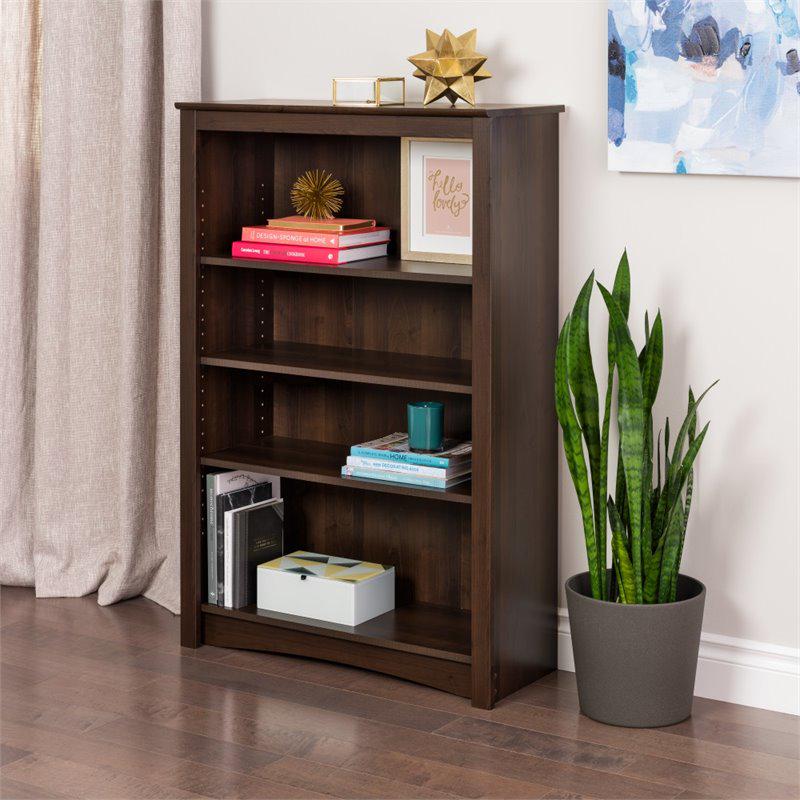 Prepac Home Office Espresso Laminate 4-Shelf Bookcase