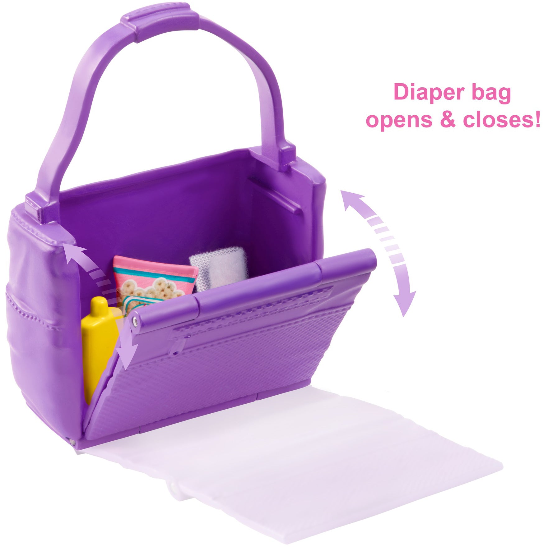 Barbie Skipper Babysitters Inc. Feeding And Changing Playset With Color-Change Baby Doll, Diaper Bag And Accessories