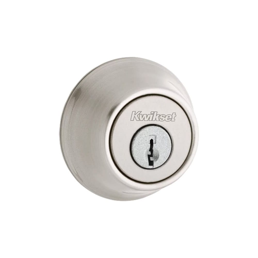 Satin Nickel Single Cylinder Deadbolt with Pin and Tumbler