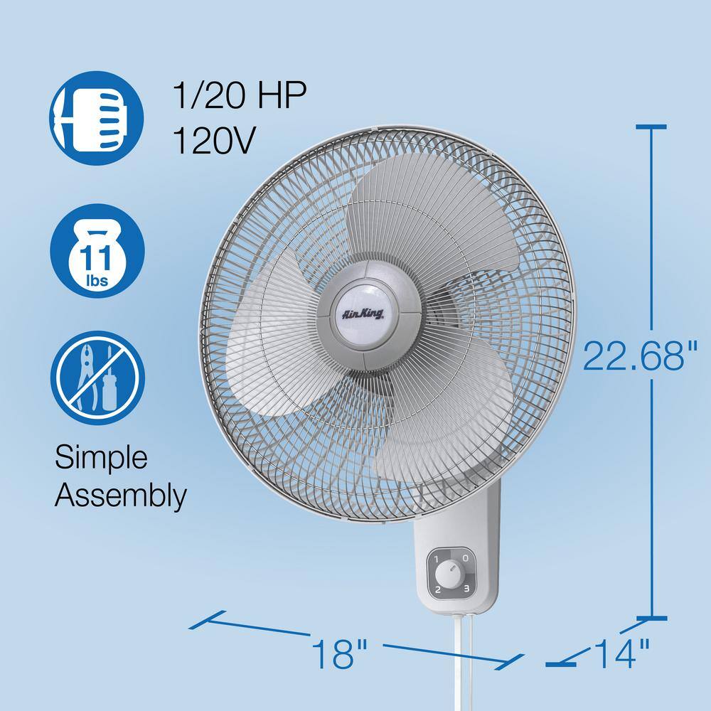 Air King 16 in. Commercial Grade Oscillating Wall Mount Fan 9016