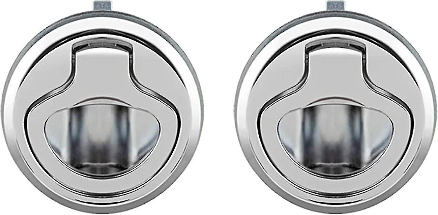 2pcs Zinc Alloy Flush Hatch Latch， Flush Door Hatch Slam Latch Lock For Boat Motorhome， Silver