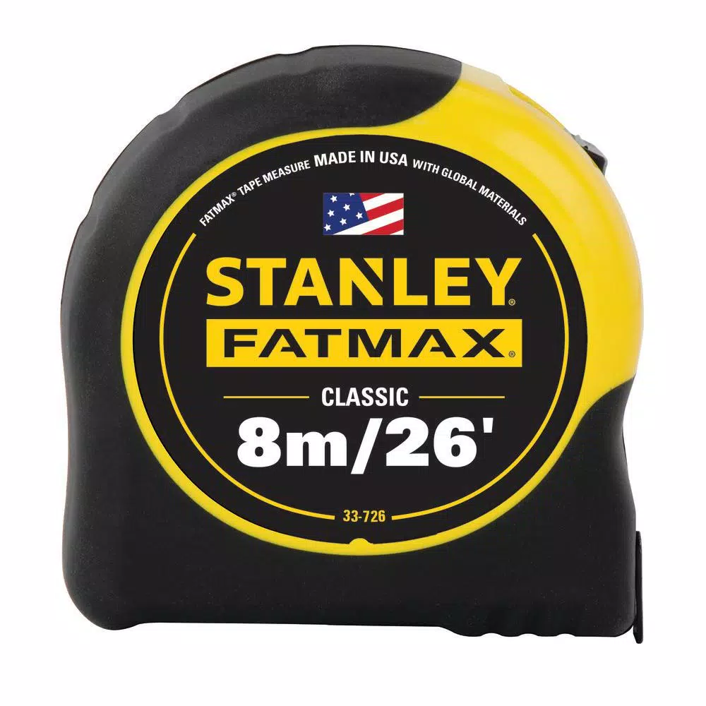 Stanley 8m / 26 ft. FATMAX Tape Measure (Metric / English Scale) and#8211; XDC Depot