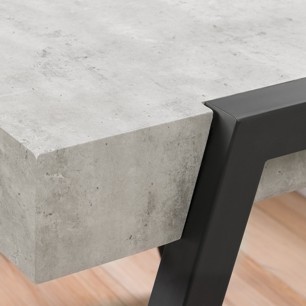 South Shore City Life Concrete Gray and Black Coffee Table