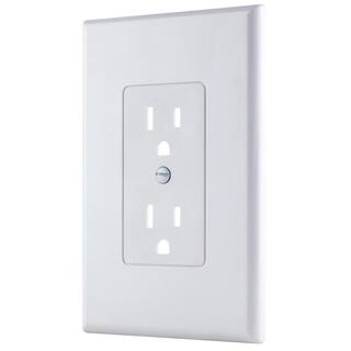 Commercial Electric 1-Gang Duplex MidwayMaxi Sized Cover-up Plastic Wall Plate White (Smooth Finish) PPCW-R