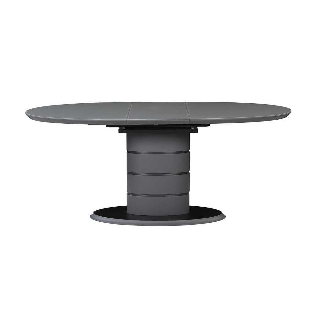 Somette Kenya Extendable Dining Table with Art Deco Stripe Base