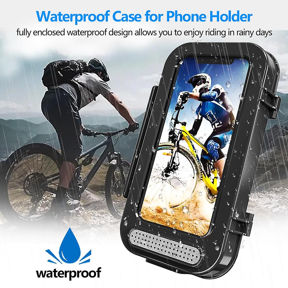 Bike Phone Mount Case Universal 360 Degree Rotation Waterproof Bicycle Motorbike Handlebar Phone Holder Sensitive Touch Bicycle Phone Holder