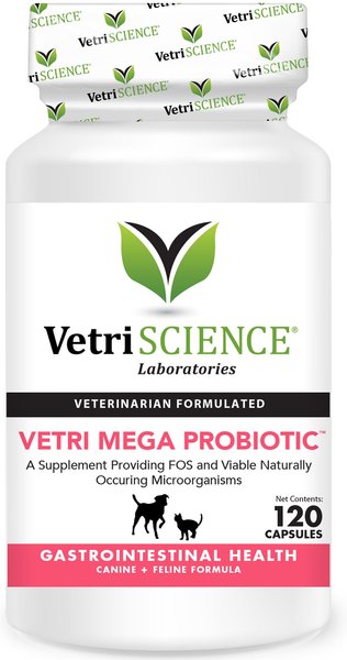 VetriScience Vetri Mega Probiotic Capsules Digestive Supplement for Cats and Dogs