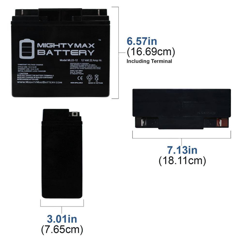 MIGHTY MAX BATTERY 12V 22AH Replacement Battery for Die Hard Portable Jump Starter 1150 ML22-12363846