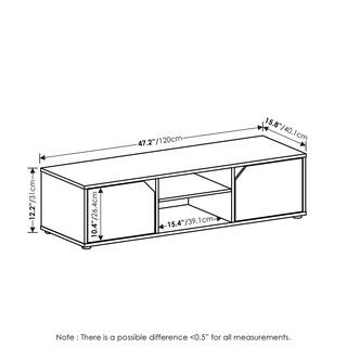 Furinno Montale 47.2 in. French Oak TV Stand with 2 Doors Fits TV's up to 55 in. with Adjustable Shelves 20230GYW