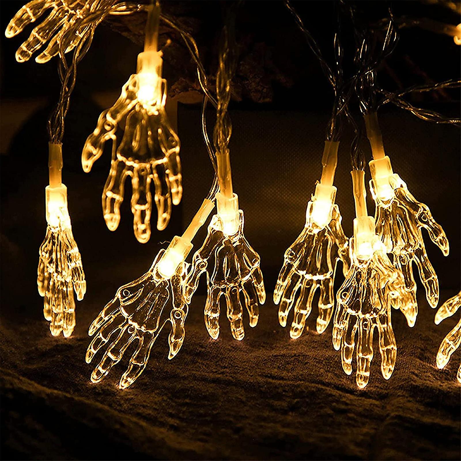 Halloween String Lights Skeleton Hand Halloween Decoration Light Holiday Decorative Lights String Atmosphere Lamp Home Decor Window Curtain Light No.3