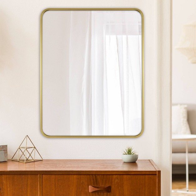 X Rectangular Decorative Wall Mirror With Rounded Corners