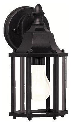 Chesapeake 1 Light Outdoor Wall Mount in Black   Traditional   Outdoor Wall Lights And Sconces   by Hansen Wholesale  Houzz