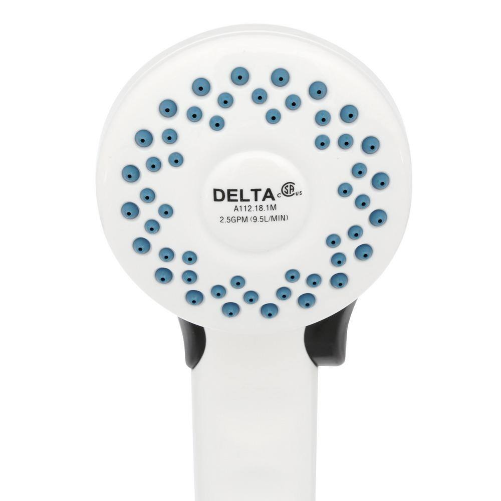 Delta 1-Spray 4 in. Single Wall Mount Handheld Shower Head in White 59462-WHB-PK