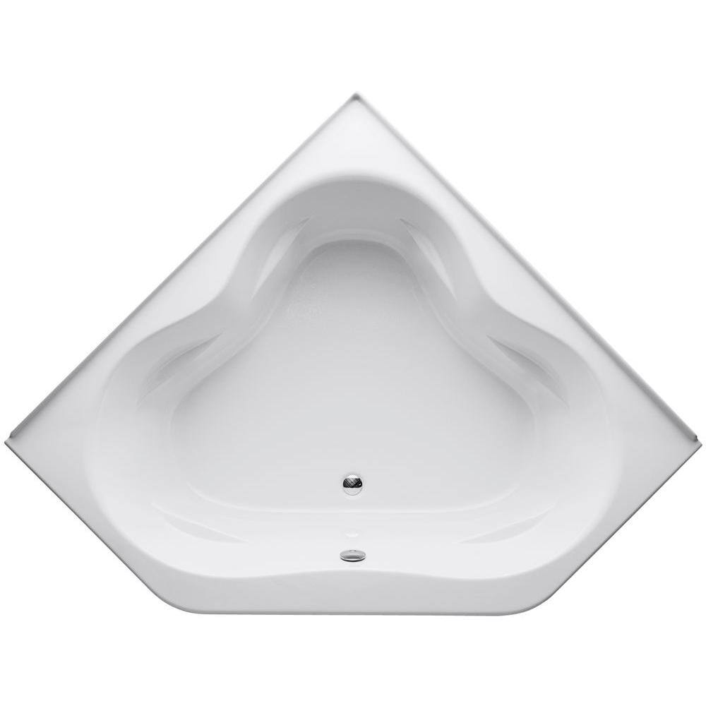 KOHLER Tercet 60 in. x 60 in. Soaking Bathtub with Center Drain in White K-1161-LA-0