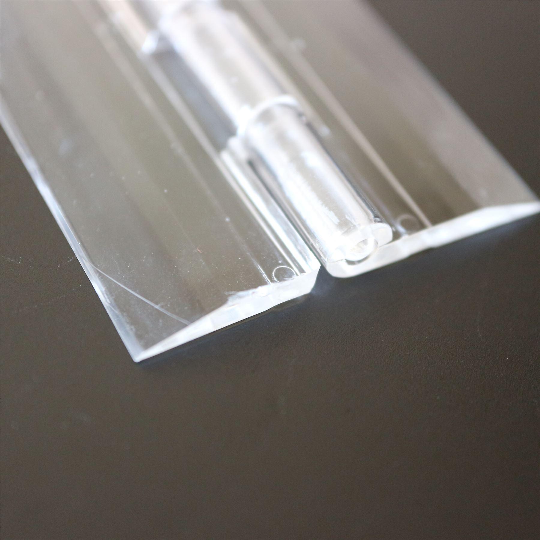 5x Clear Acrylic Hinges， 100mm， Piano Hinges