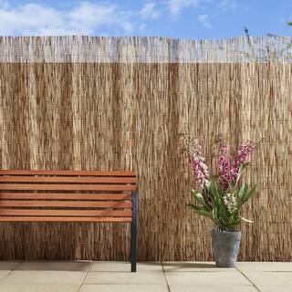 Backyard X-Scapes 4 ft. H x 8 ft. L Tan Reed Fencing Panel Decorative Screen Fence For Backyard Garden Fencing Divider (4-Pack) 20-N4PK4