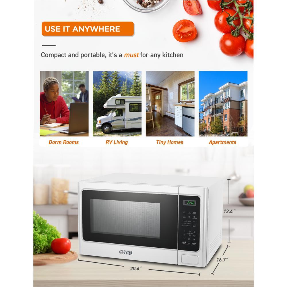 Commercial CHEF 204 in Width 13 cu ft White 1000Watt Countertop Microwave Oven