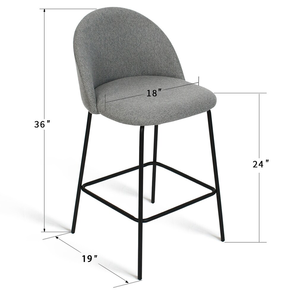 Nano Upholstered 25 inch Metal Frame Counter Stool (Set of 2)   36\