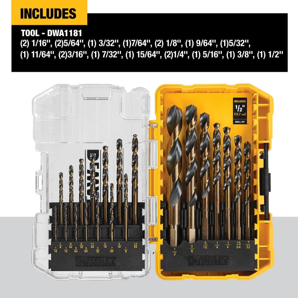 DEWALT Black and Gold Drill Bit Set (21-Piece) DWA1181