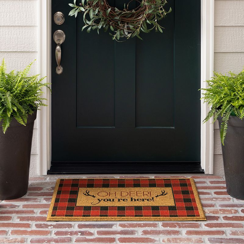 Mohawk® Home Oh Deer! Antlers Plaid Doormat - 18 x 30