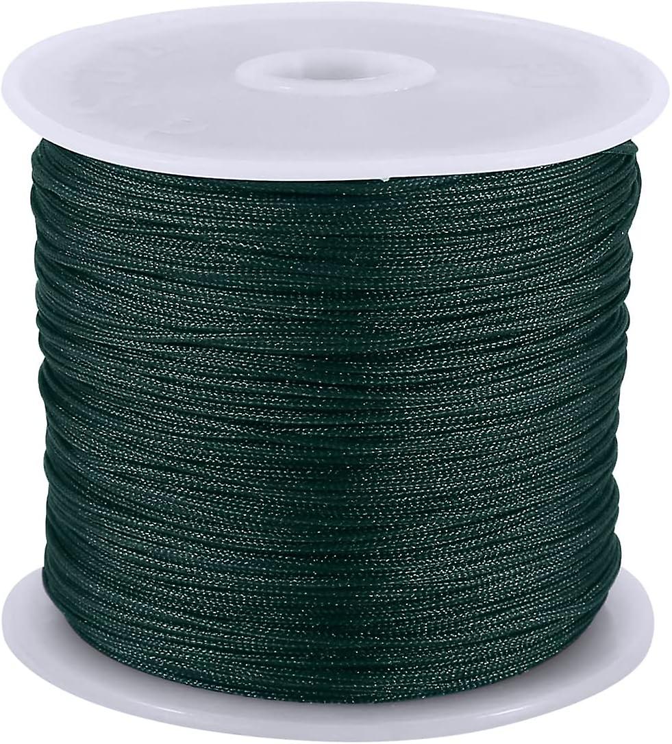 0.8mm Nylon Cord， Thread Chinese Knot Macrame Rattail Bracelet Braided String (dark Green)