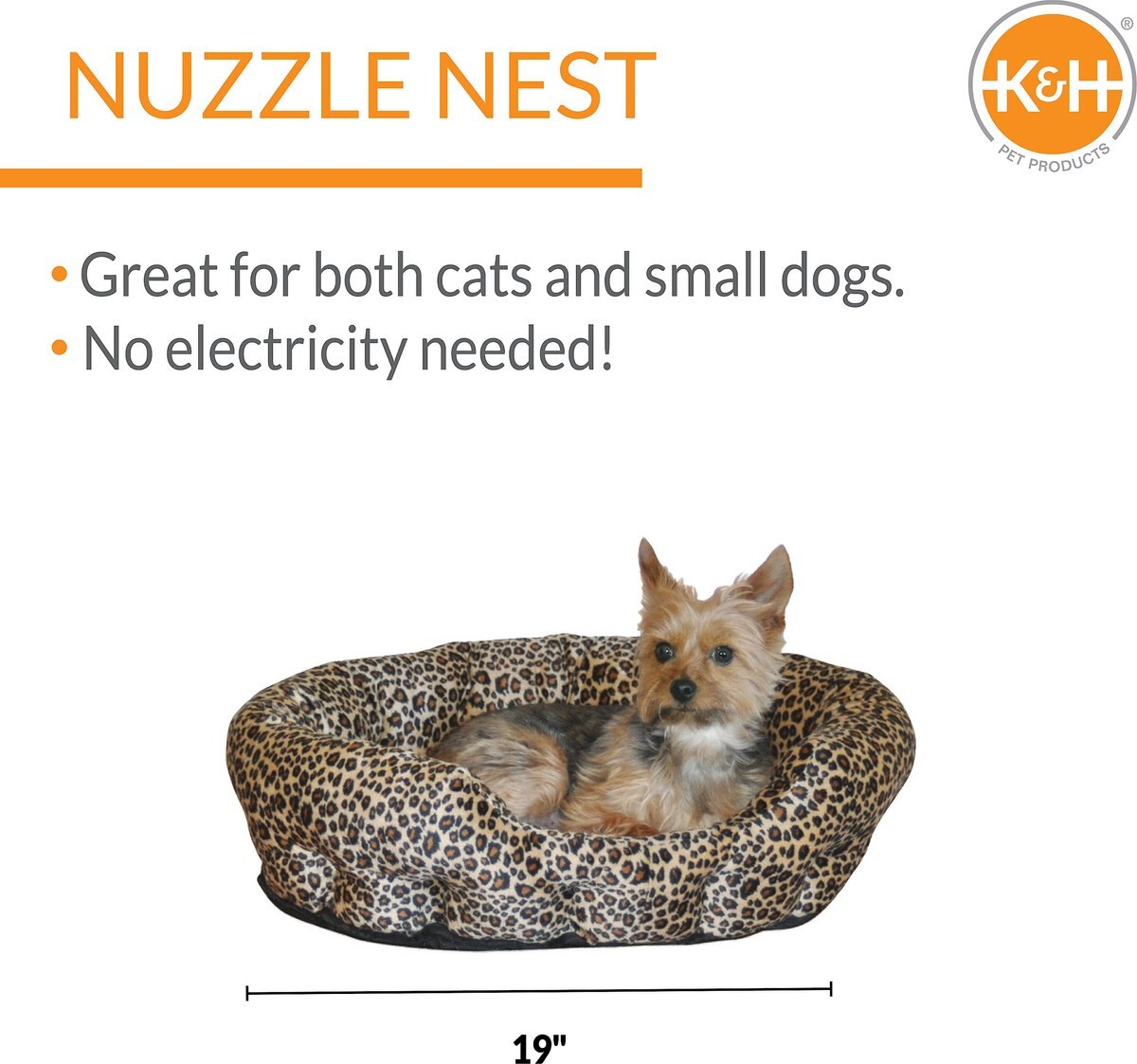 KandH Pet Products Self-Warming Nuzzle Nest Bolster Cat and Dog Bed