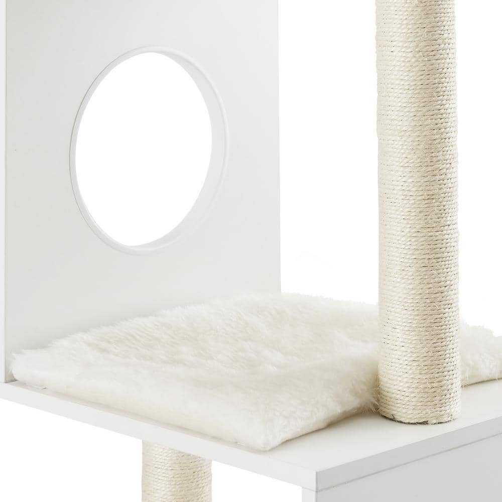 Sam's Pets Sheree 50 in. White Cat Tree SP-CT1297WH