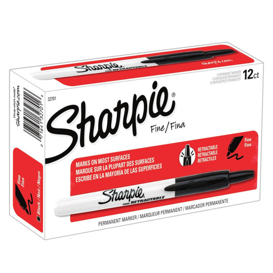 Retractable Sharpie Black Markers