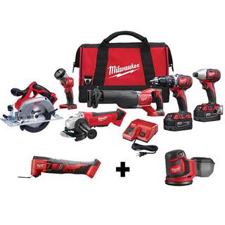 MW M18 18V Lithium-Ion Cordless Combo Tool Kit (6-Tool) with M18 Multi-Tool and M18 Random Orbit Sander 2696-26-2626-20-2648-20