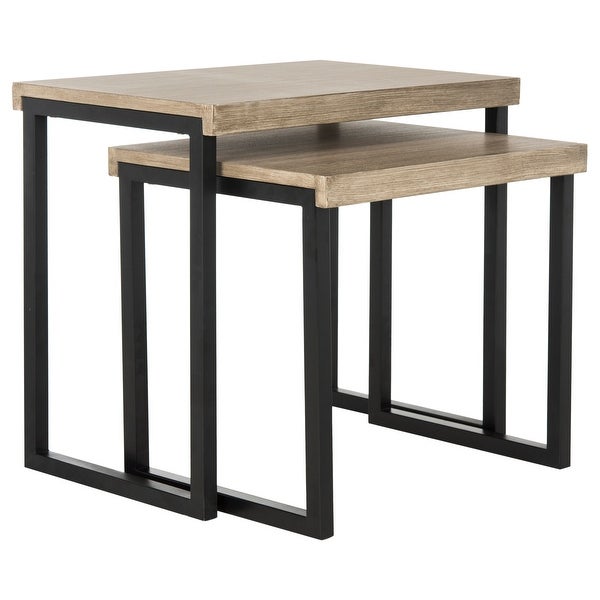 SAFAVIEH Femi Light Grey/Black End Table - 23.6