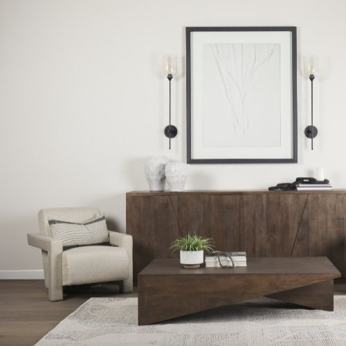 West Medium Brown Solid Wood Angled Coffee Table   Transitional   Coffee Tables   by Mercana  Houzz