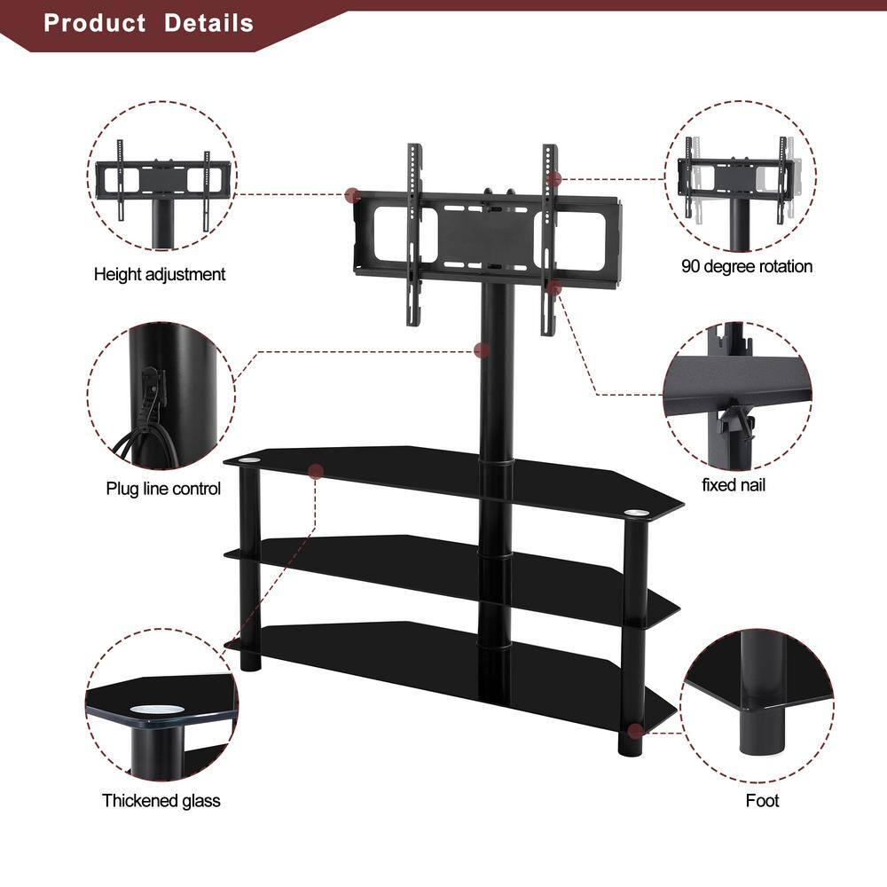 Large Tabletop TV Stand Mount with 45 Swivel For 35-65 in TV chuchu-XB360